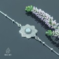 srebrna bransoletka mandala z amazonitem