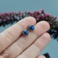 srebrne kolczyki sztyfty z lapis lazuli