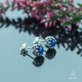 srebrne kolczyki sztyfty z lapis lazuli