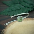 srebrna  bransoleta okrągła regulowana z labradorytem