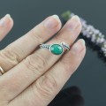 srebrny pierścionek ze szmaragdem na zamówienie