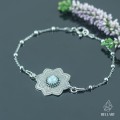 srebrna bransoletka mandala z amazonitem
