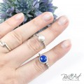pierścionki z perłą i lapis lazuli