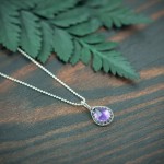 Scala II - srebrny naszyjnik z ametystem i kuleczkami