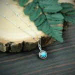 Selma II - srebrny naszyjnik z turkusem w ozdobnej oprawie 