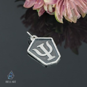 Srebrny wisior męski litera Psi