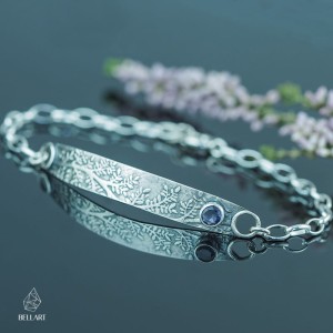 Kem - srebrna bransoletka z iolitem