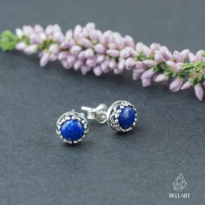 Delikatne srebrne sztyfty z lapis lazuli 