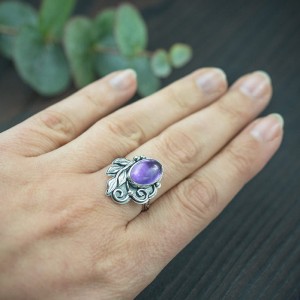 Pierścionek z ametystem na zamówienie 