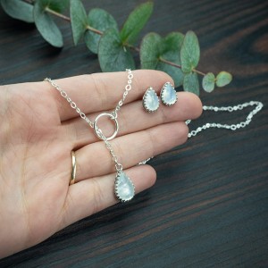 Komplet z kamieniem księżycowym na zamówienie