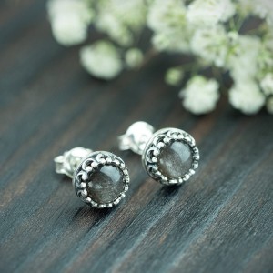 Sztyfty z obsydianem srebrzystym