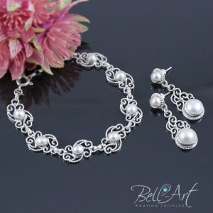 Komplet ślubny z perłami