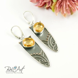 Kolczyki z  cytrynem
