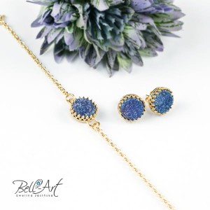 Pozłacany komplet z druzą