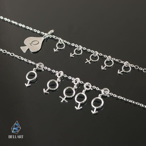 Srebrne symbole bransoletka i naszyjnik