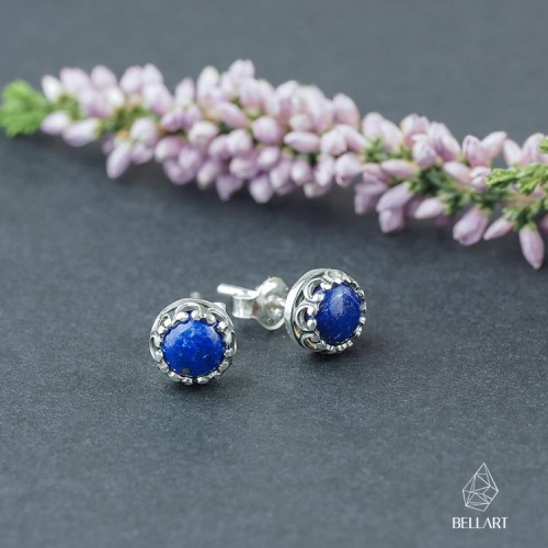 srebrne sztyfty z lapis lazuli na zamówienie