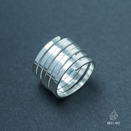 srebrna obrączka sprężyna na zamówienie