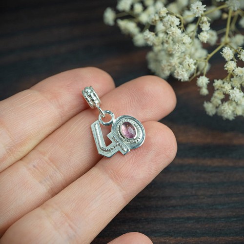 srebrna zawieszka charms 40 z turmalinem