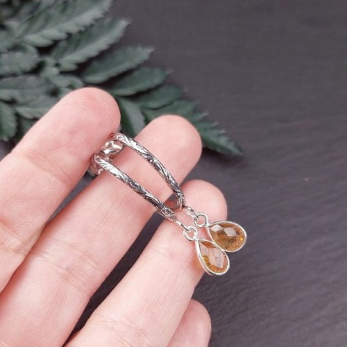 kolczyki koła flora z cytrynem