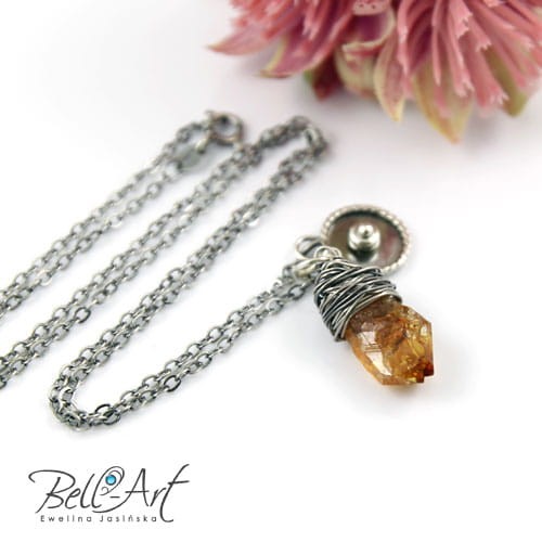 wisior z kryształem cytrynu